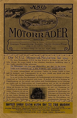 NSU Motorrad Programm 1914