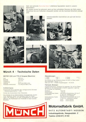 Münch 1200 TTS brochure 1970s