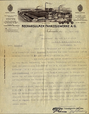 NSU letter 1921