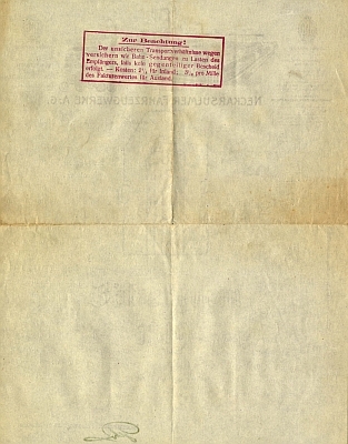 NSU letter 1921