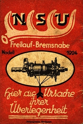 NSU Freilauf-Bremsnabe Prospekt 1924