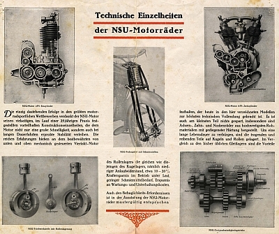 NSU motorcycle program 1925