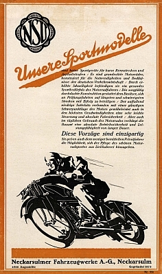 NSU motorcycle program 1926