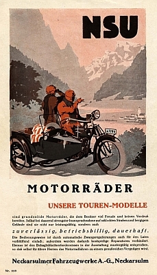 NSU motorcycle program 1926