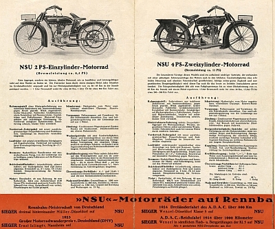 NSU Motorrad Programm 1926