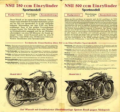 NSU Motorrad Programm 1929