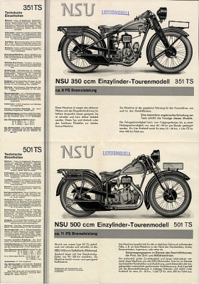 NSU Motorrad Programm 1930