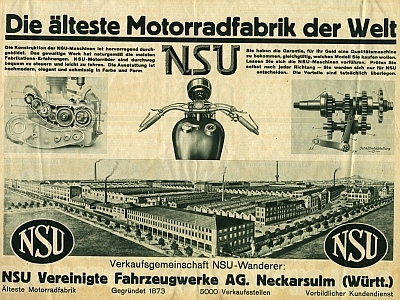 NSU Motorrad Programm 1930