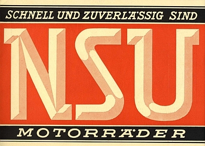 NSU motorcycle program 1931