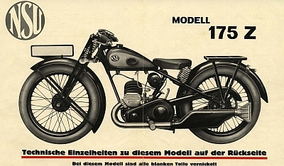 NSU 175 Z und 201 Z Prospekt 1931