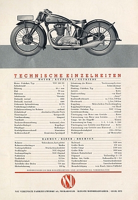 NSU 500 ccm SS Prospekt 1931