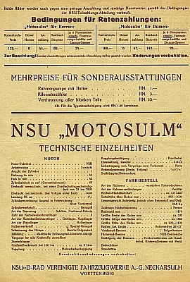 NSU Motosulm Prospekt 1932