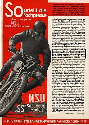 NSU 500 ccm SS brochure 1932