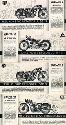 NSU Motorrad Programm 1933