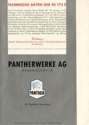 Panther KS 175 S brochure 1950s