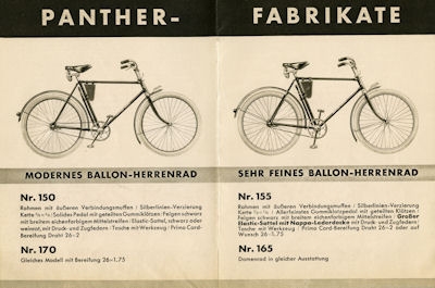 Panther Marken-Fahrräder 1936