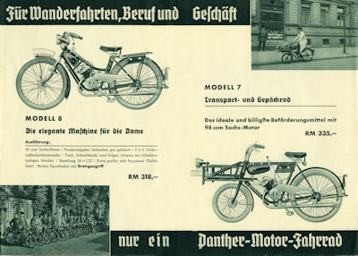 Panther Motor-Fahrräder 1935