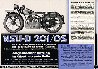 NSU 201/OS Prospekt 1933