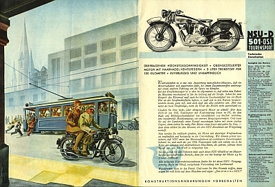 NSU Motorrad Programm 1935