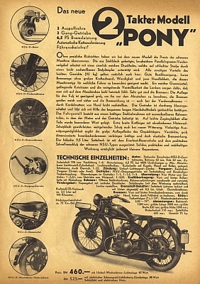 NSU Pony 200 Prospekt 1935