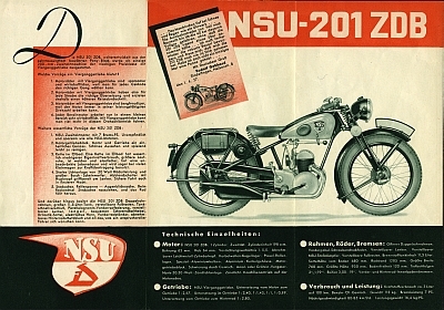 NSU 201 ZDB Prospekt 1937