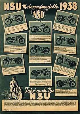 NSU Motorrad Programm 1938