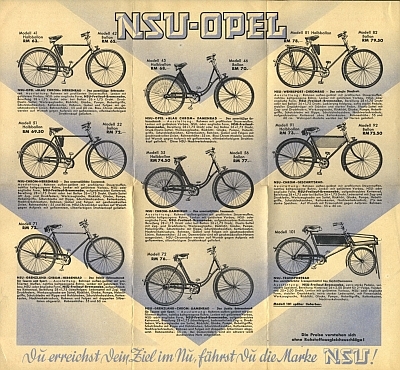 NSU Fahrrad und Quick Prospekt 1939