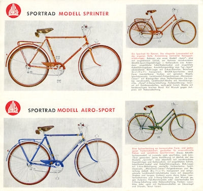 Bauer Sport-Bicycles brochure 1953