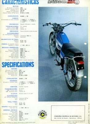 Bultaco Matador MK 9 Prospekt 1975