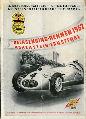 Program Int. Sachsenringrennen 27.8.1952