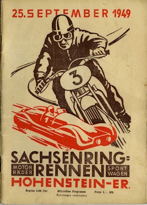 Programm Sachsenringrennen 25.9.1949