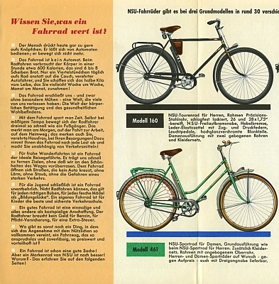 NSU Fahrrad Programm 1.1957