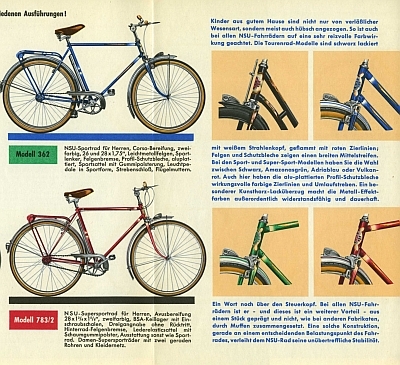 NSU Fahrrad Programm 1.1957