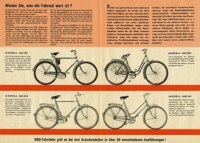 NSU Fahrrad Prospekt 3.1959