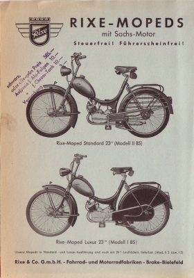 Rixe Moped brochure ca. 1955