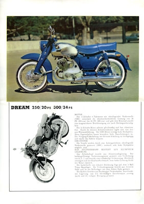 Honda Dream 250/300 brochure ca. 1963