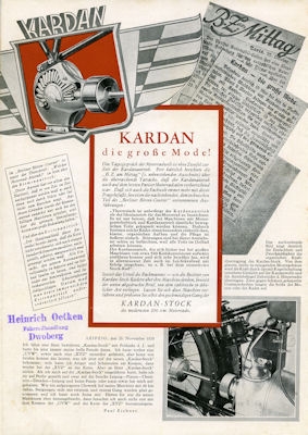 Stock Kardan 200 und 300 Prospekt 1930