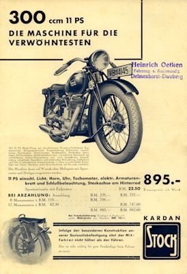 Stock Kardan 200 und 300 Prospekt 1933