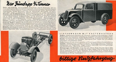 Zündapp Lieferwagen Prospekt 1935