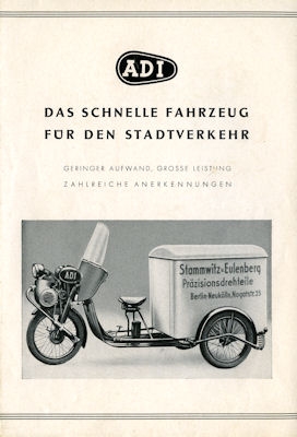 ADI Motor-Lieferdreirad brochure ca. 1950