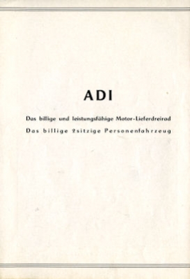 ADI Motor-Lieferdreirad brochure ca. 1950