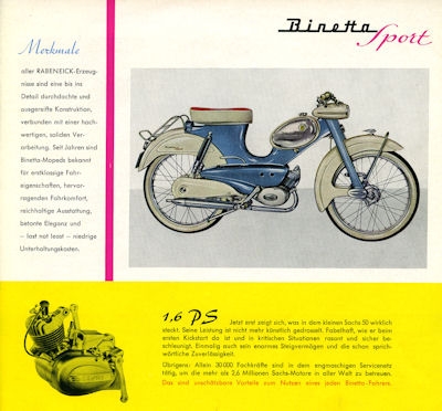 Rabeneick Binetta Star und Sport Prospekt 1958