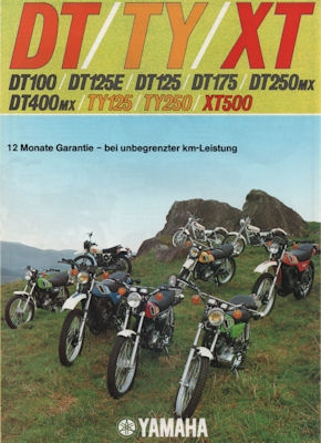 Yamaha DT, TY und XT Programm 1977