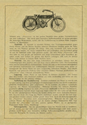 Phantom Viertakt Fahrrad Leicht Motor Prospekt 1923