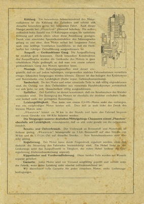 Phantom Fourstroke bicycle motor brochure 1923