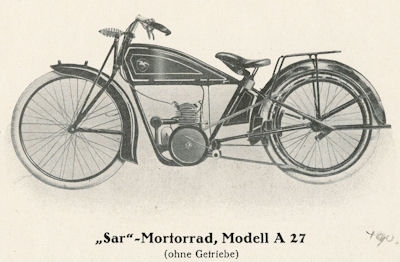 Sar Modell A 27 und B 27 Prospekt 1927