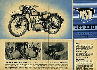 NSU 125 ZDB brochure 11.1950