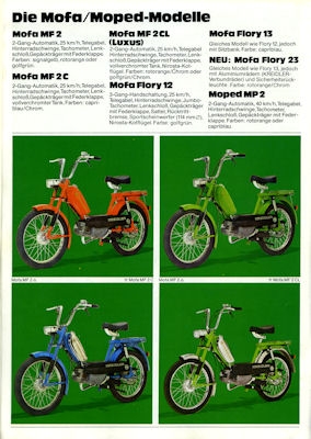 Kreidler Programm Mofas Mopeds 3.1977