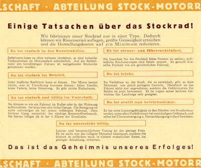 Stock Leichtmotorrad brochure 1927