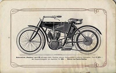 Wanderer motorcycle + bicycle program 1907